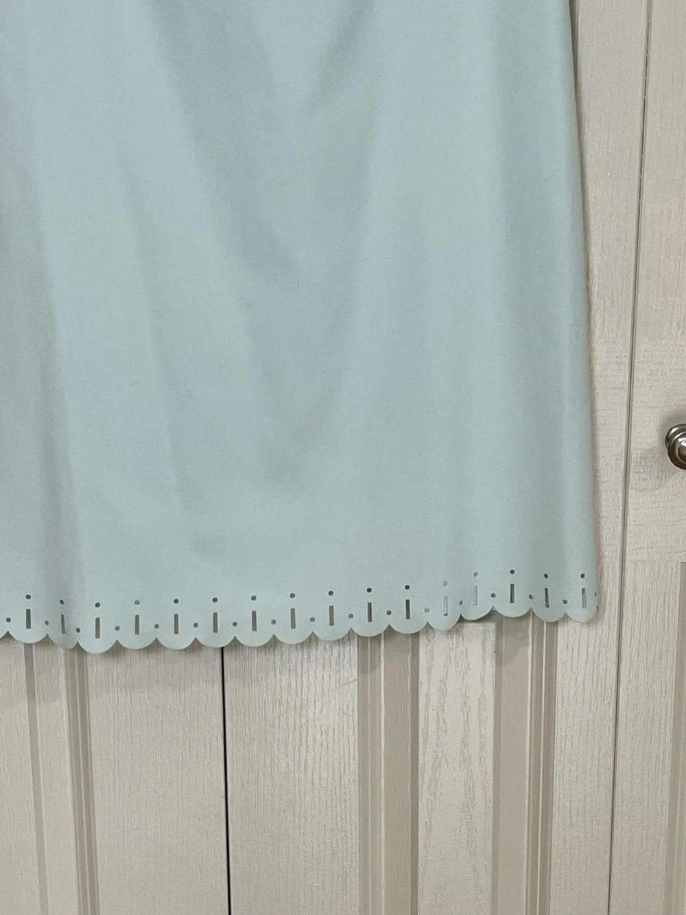 LOFT Scalloped Lazer Cut Knee Length Light Blue Dress Size 4